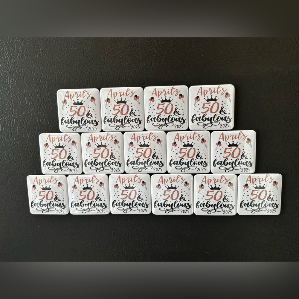 Customizable 50 & Fabulous Birthday Magnets